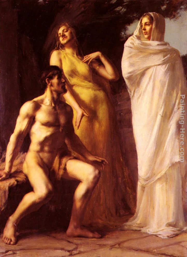 Hercules Between Virtue And Vice painting - Emmanuel Benner Hercules Between Virtue And Vice art painting